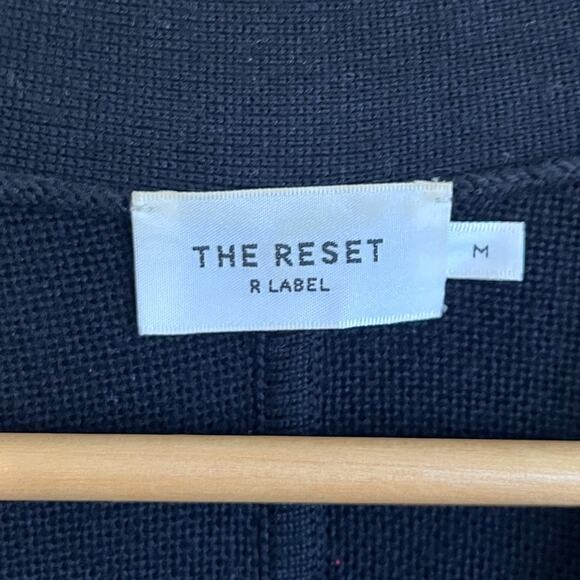 The Reset R Label Wool Womens Kimono Cardigan Tank Set Size M Black Minimalist - Picture 12 of 14